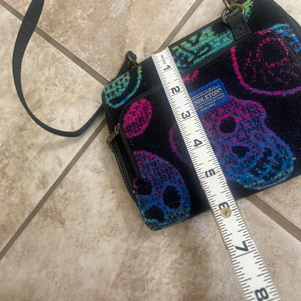 Pendleton Wool Sugar Skull Crossbody Bag dia de Los muertosEUC Wallet Organizer